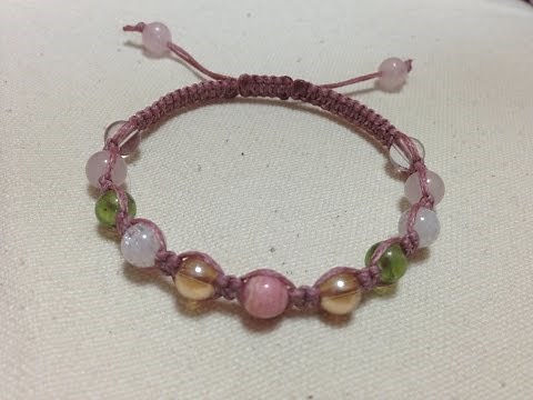 パワーストーンマクラメ編みブレスレット 編み方