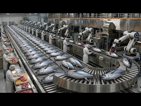 Amazing Industrial Tuna Processing Plant: Mass Production Fish Cuttin