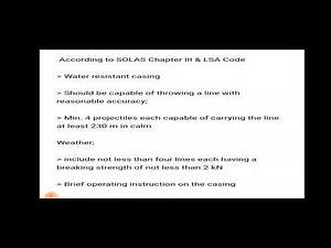 Line throwing apparatus SOLAS requirements