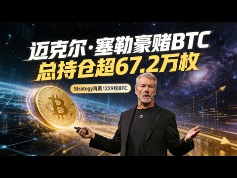 震撼！比特币巨鲸Strategy又出手买入1229枚BTC，迈克尔·塞勒的微策略持仓比特币超67.2万枚 | 比特币最新消息