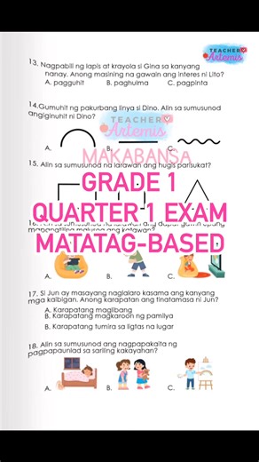 Grade 1 Quarter 1 Exam with TOS #grade1 #teacherartemis | Teacher Artemis