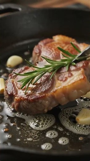 Cooking Juicy Lamb Chops in a Skillet | Golden Seared Crust, Garlic Butter & Fresh Herbs 🔥🌿