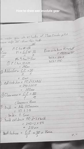 How to draw an involute gear engineering drawing #engineering