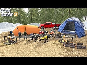 CAMPING AND SNOWMOBILING IN MOUNTAINS | SKI-DOO 800R | FARMING SIMULATOR 2019