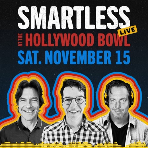 Let's pack the Bowl for SmartLess LIVE! 🤩 On Saturday, November 15, we'll rock the Hollywood Bowl with two very special mystery guests. BYEEEEEE your tickets today! smartless.com/live | SmartLess