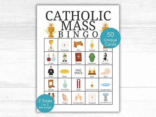 Catholic Mass Bingo, Religious Education, First Communion Game, Faith Formation, CCD, CFP, Catholic Activity, Catholic Kid Games, Catechism - Etsy