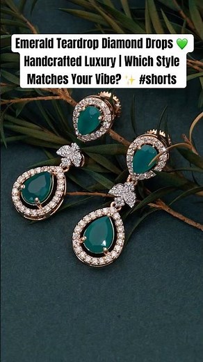 Emerald & Diamond Teardrop Earrings 💚 A Luxury Handcrafted Showcase