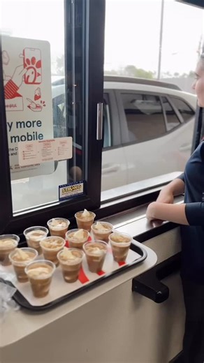 samples in the drive-thru today! We are sampling our new frosted and floats, we can make them in all of our beverages. What is your favorite beverage at Chick-fil-A? #cfaplymouth #frostedsoda #sodafloat | Chick-fil-A Plymouth
