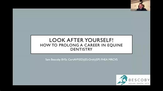 Watch Webinar HDE - Look After Yourself: How to prolong a career in equine dentistry? - Sam Bescoby Online | Vimeo On Demand