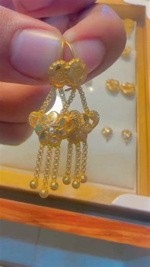 Beautiful Dangling Gold Earrings ✨ New Design!Latest Gold Jhumki Style EarringsStunning Gold Earring