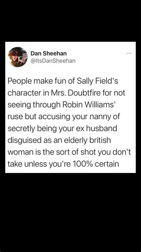 mrs doubtfire logic check | Subscribe for more #motivation 😊👍