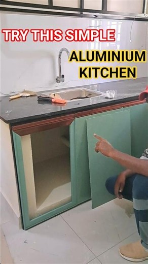 Try this simple aluminium kitchen #shorts #wardrop #kitchen #youtubeshorts #homedecor