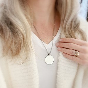 Reflective Mirror Pendant Necklace: Stainless Steel Protection Jewelry - Etsy