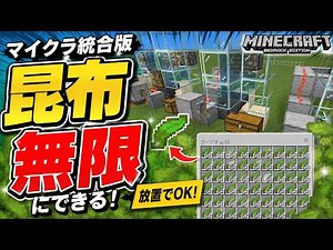 【マイクラ統合版最新】昆布無限！？１ティック回路の作り方！