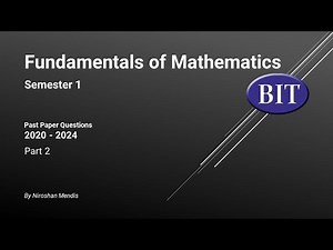 BIT | Sem 1 | Maths | Past Paper Discussion (2020 - 2024) - Part 2