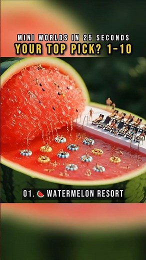 10 Incredible Mini Worlds in 25 Seconds! 🍉 Which one is your pick?