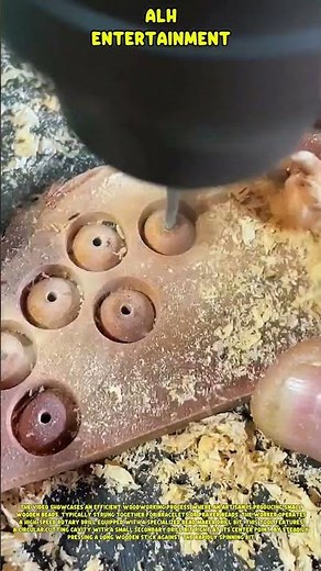 Woodworking: crafting round wooden beads using a specialized drill bit