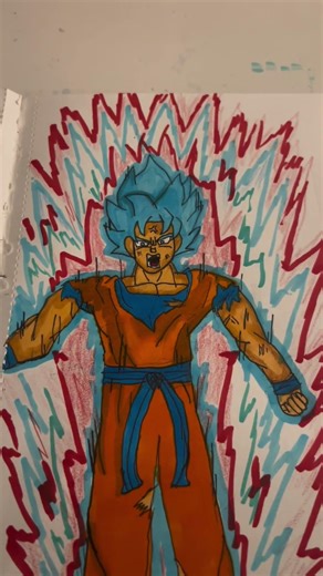 Drawing Goku super saiyan blue Kaioken #art