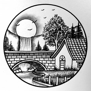 3.7M views · 60K reactions | Satisfying old structures drawing in round shape #satisfying #arts #scenerydrawing | Md. Takbir Hossain | Facebook