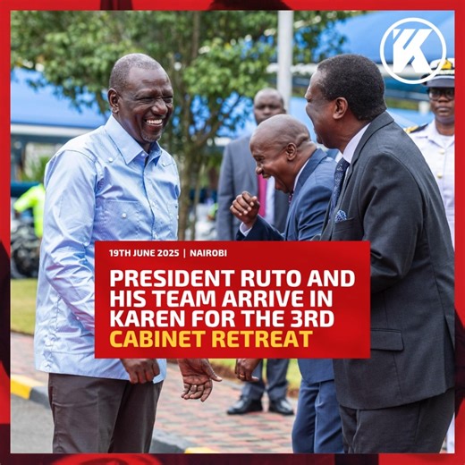 President Ruto and his team arrive in Karen for the 3rd Cabinet Retreat | Kenyans.co.ke