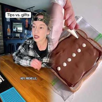 Bartender gets cash in a card on their birthday. Should they split it #pov#shorts