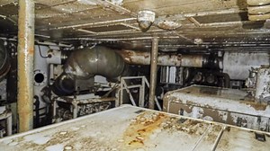 Interiors of sunken superyacht Bayesian after it was raised off Sicily