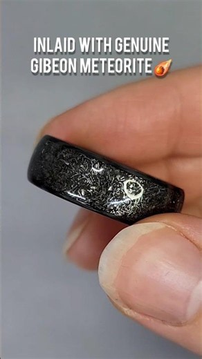 Carbon Fiber Gibeon Meteorite Ring #carbonfiber #handmade