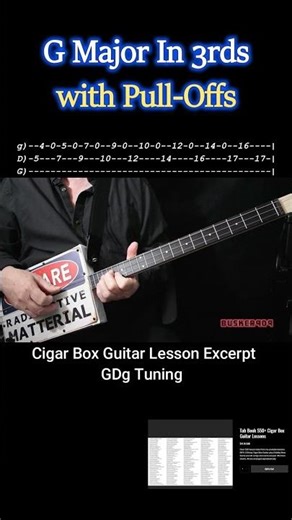 Easy Cool Pull Offs "G major in 3rds" | Cigar Box Guitar Lesson