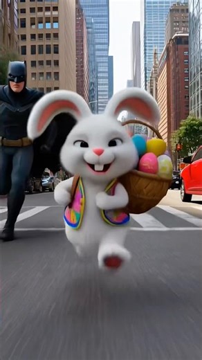 Batman Chasing Easter Bunny 🐰🦇 | Funny Easter Animation | Happy Easter Shorts #easter #batman