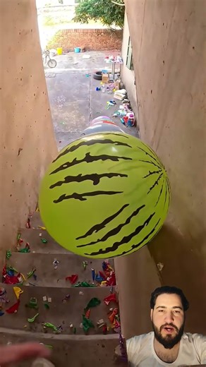 Challenge the staircase obstacle course and pop the colorful balloons!#shorts