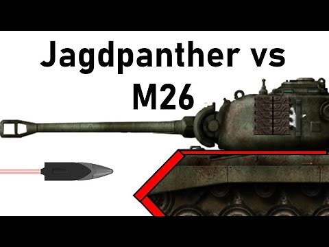 JAGDPANTHER vs M26 PERSHING | 800-2800m 8.8cm Pzgr.39/43 Armour Piercing Simulation