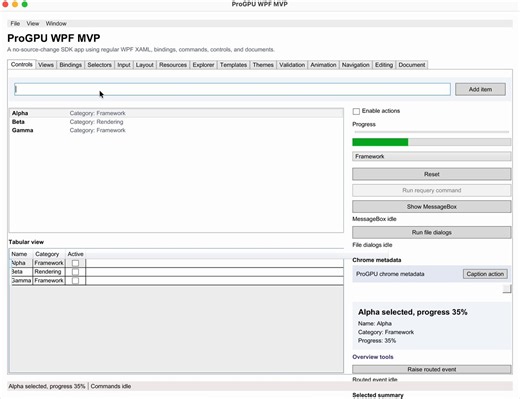 Running WPF apps without any code changes on macOS rendered using custom WebGPU based fully GPU shaders pipeline for vector/text graphics powered by https://t.co/Wo6t3awssq and ProGPU library.