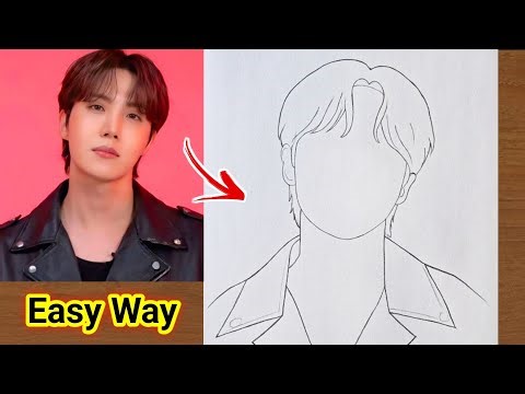 How to Draw BTS J Hope Step by Step / BTS Drawing / bts j hope drawing easy