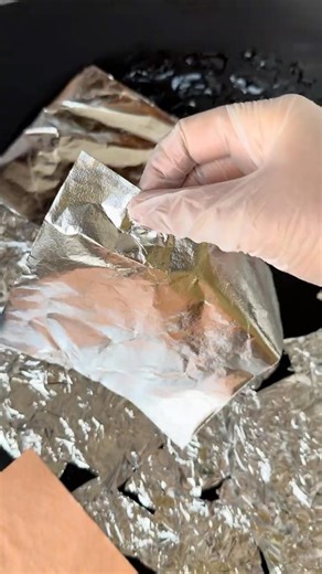 Silver Leaf Process #asmr #asmrsounds #wip #artshorts #texturedart