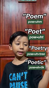 2.4K reactions · 237 shares | “POEM, POET, POETRY AND POETIC. English pronunciation #English #trendingreels #learning | Angelo Olimberio | Facebook