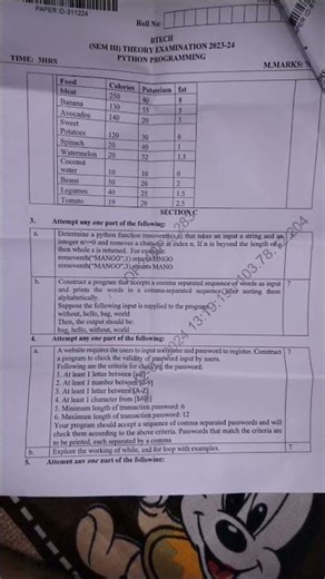 #B.Tech (sem 3rd) #PYTHON PROGRAMMING😈 #Exam (2023-24) #AKTU #SUBSCRIBE #LIKE 👍