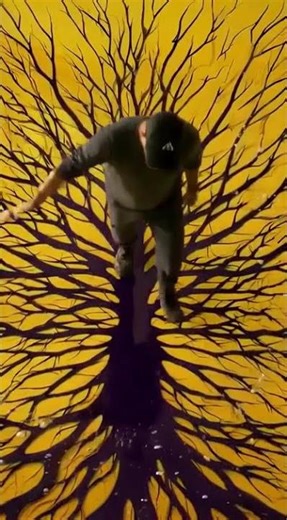 Extreme Epoxy Pour: Creating a Massive 3D "Lightning Tree" Floor! #timelapse #epoxyfloor #home #diy