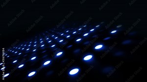 Abstract Digital Led Lights Technology Animation Loop/ 4k animation of an abstract design background with digital led light and glowing dots seamless looping
