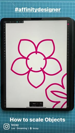 Scaling Objects in Affinity Designer on iPad Pro