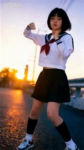 Japanese Girl Dance in High school uniform #electronicmusic #housemusic