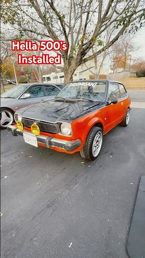 1978 Civic got the yellow Hella 500s installed! #HondaCivic