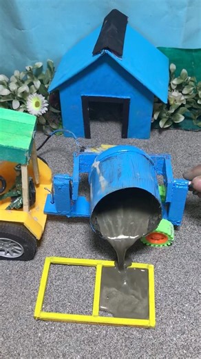 Amazing Mini Tractor Making Cement Pillar | Real Working Mini Constraction Machine Video #shorts