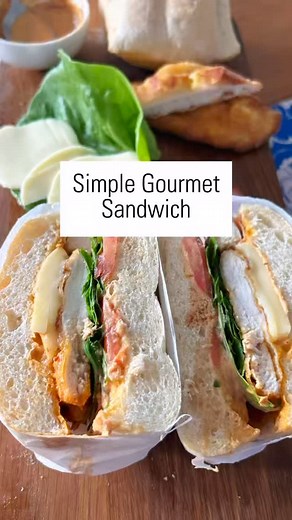 Simple Gourmet Sandwich - turn any sandwich into a gourmet meal by simply using, good quality ingredients Ingredients - @pnp.athlonecircle Freshly baked panini’s - 4 @pnp.athlonecircle 4x chicken fillets - @pnp.athlonecircle tub of fresh bakery breadcrumbs - Flour for dusting - 3-4 eggs - Oil for frying - Mayonnaise - Bottle of Pesto Princess Harissa or Basil Pesto - Mozzarella cheese - Lettuce & Tomato - Balsamic glaze (optional) Method: - Begin by making your chicken schnitzels. Slice each chi