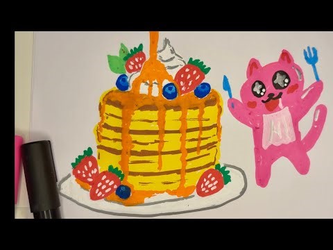 How to Draw a Cute Pancake 🥞 (So Satisfying!)