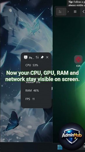 See Your CPU, GPU & RAM Live on Screen in Windows