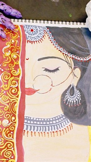 Beautiful Indian Bride Drawing ✨ Easy Bridal Sketch Tutorial #Shorts #shortsfeed #art #drawing