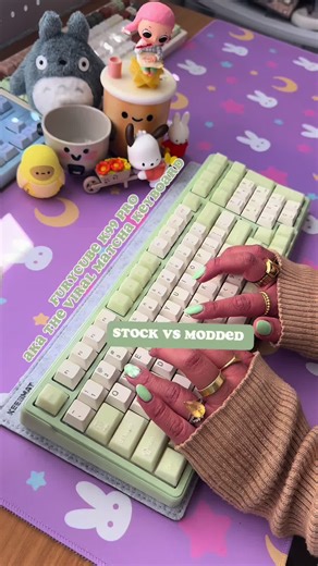the viral matcha keyboard is FINALLY back in stock!!! 💚🍵✨ this keeb is perfect right out of the box, but you can always modify it by swapping keycaps or switches! 🤭💚 don’t miss out because this keyboard ALWAYS goes out of stock 😍💚✨