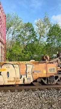 CN 5600, 2893 moving a Westbound intermodal shipping container in well car train at Vicksburg, MI