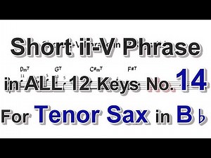 Short ii - V Phrase in 12 Key - Exercises for Tenor Sax in Bb - No.14