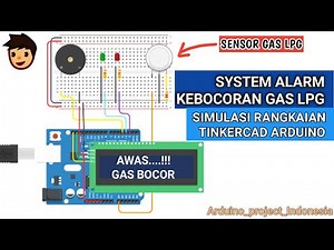 TUTORIAL SIMULASI TINKERCAD ARDUINO INDONESIA PROJECT ARDUINO SISTEM PERINGATAN KEBOCORAN GAS SENSOR